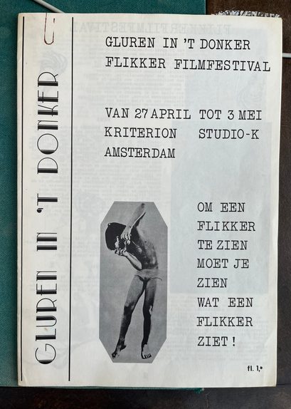 Programmaboekje van Gluren in 't donker, een van de eerste queer filmfestivals in Nederland