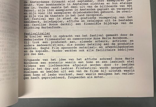 Omschrijving van de trailer voor het Gay and Lesbian filmfestival 1991